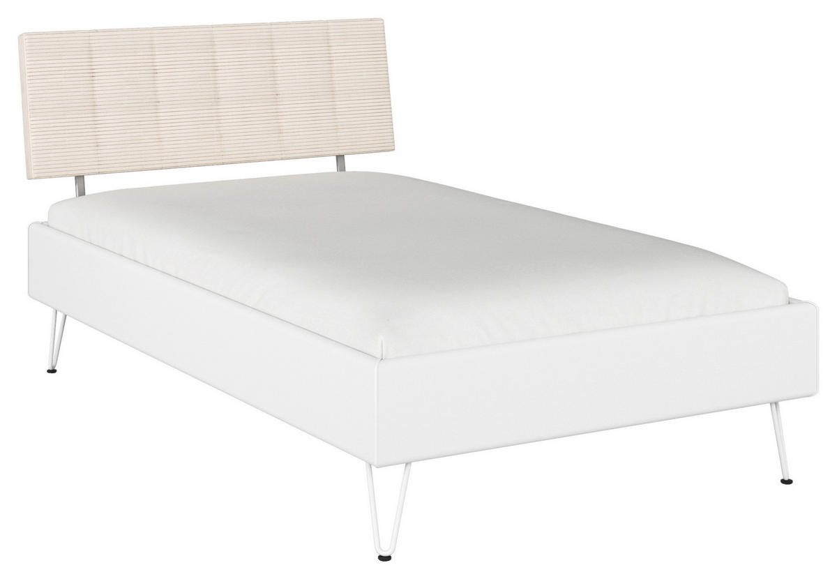 BETT 120/200 cm  in Weiß  - Weiß, Design, Textil/Metall (120/200cm) - Carryhome