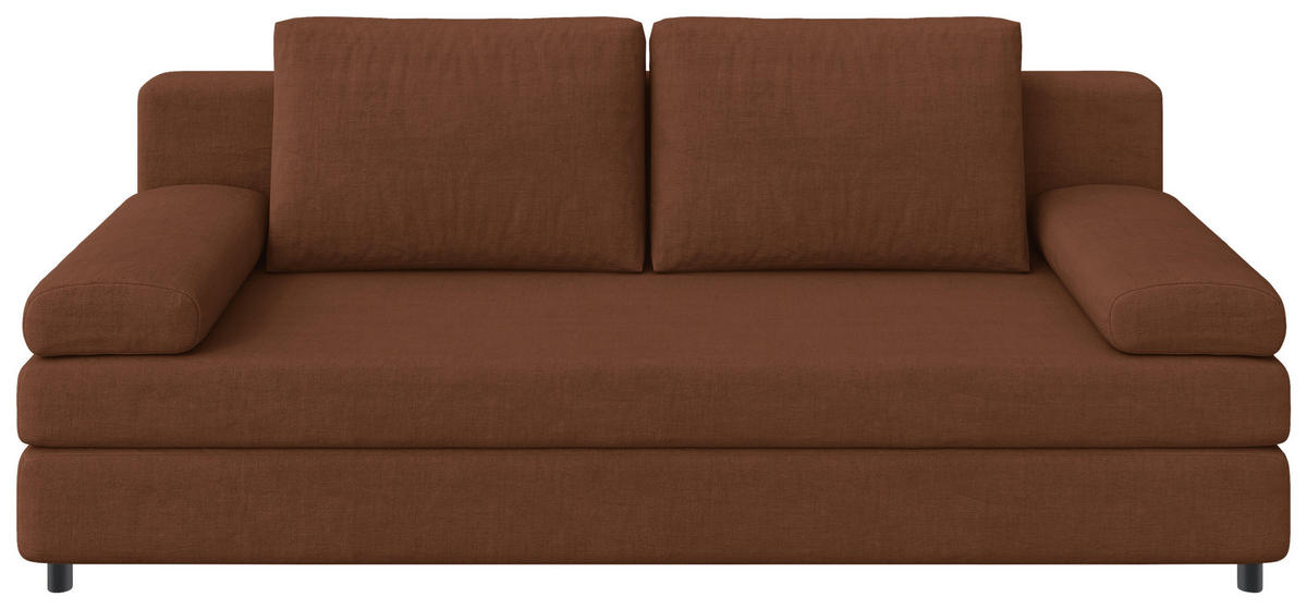 CANAPEA EXTENSIBILĂ textil maro  - maro/negru, Design, plastic/textil (200/88/87cm) - Ti'me
