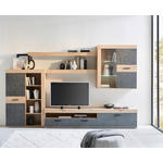 WOHNWAND  in Eiche Artisan  300/200,9/41 cm  - Schwarz/Eiche Artisan, Design, Glas/Holzwerkstoff (300/200,9/41cm) - Carryhome