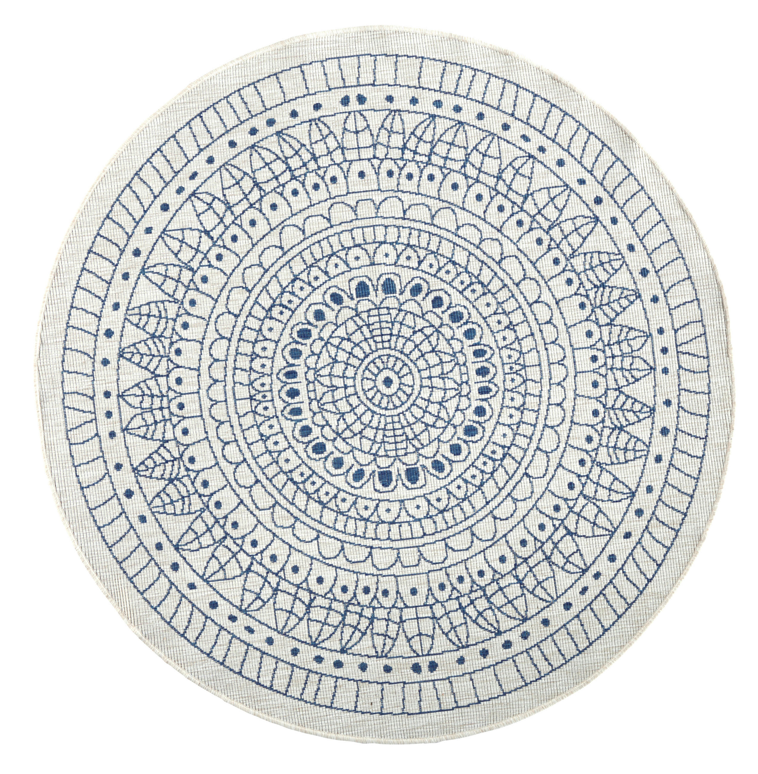 OUTDOORTEPPICH 200 cm Twin Blau, Creme  - Blau/Creme, Design, Kunststoff (200cm)