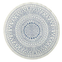 OUTDOORTEPPICH 140 cm Twin Blau, Creme  - Blau/Creme, Design, Kunststoff (140cm)