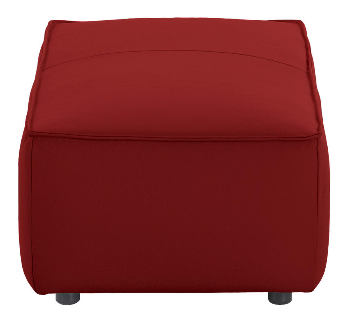 HOCKER Echtleder Rot  - Rot/Schwarz, MODERN, Leder/Kunststoff (120/39/60cm) - Chilliano