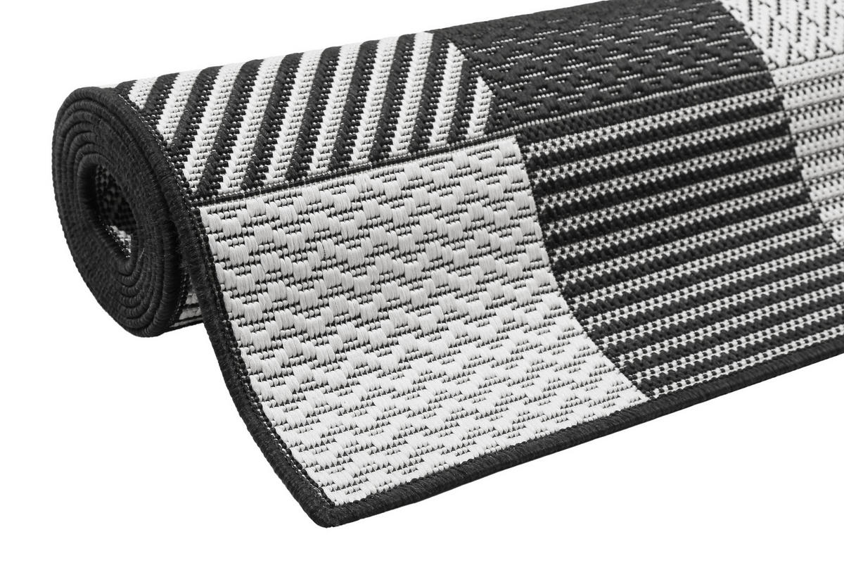OUTDOORTEPPICH 120/170 cm Chester Schwarz, Weiß  - Schwarz/Weiß, KONVENTIONELL, Textil (120/170cm) - Esprit