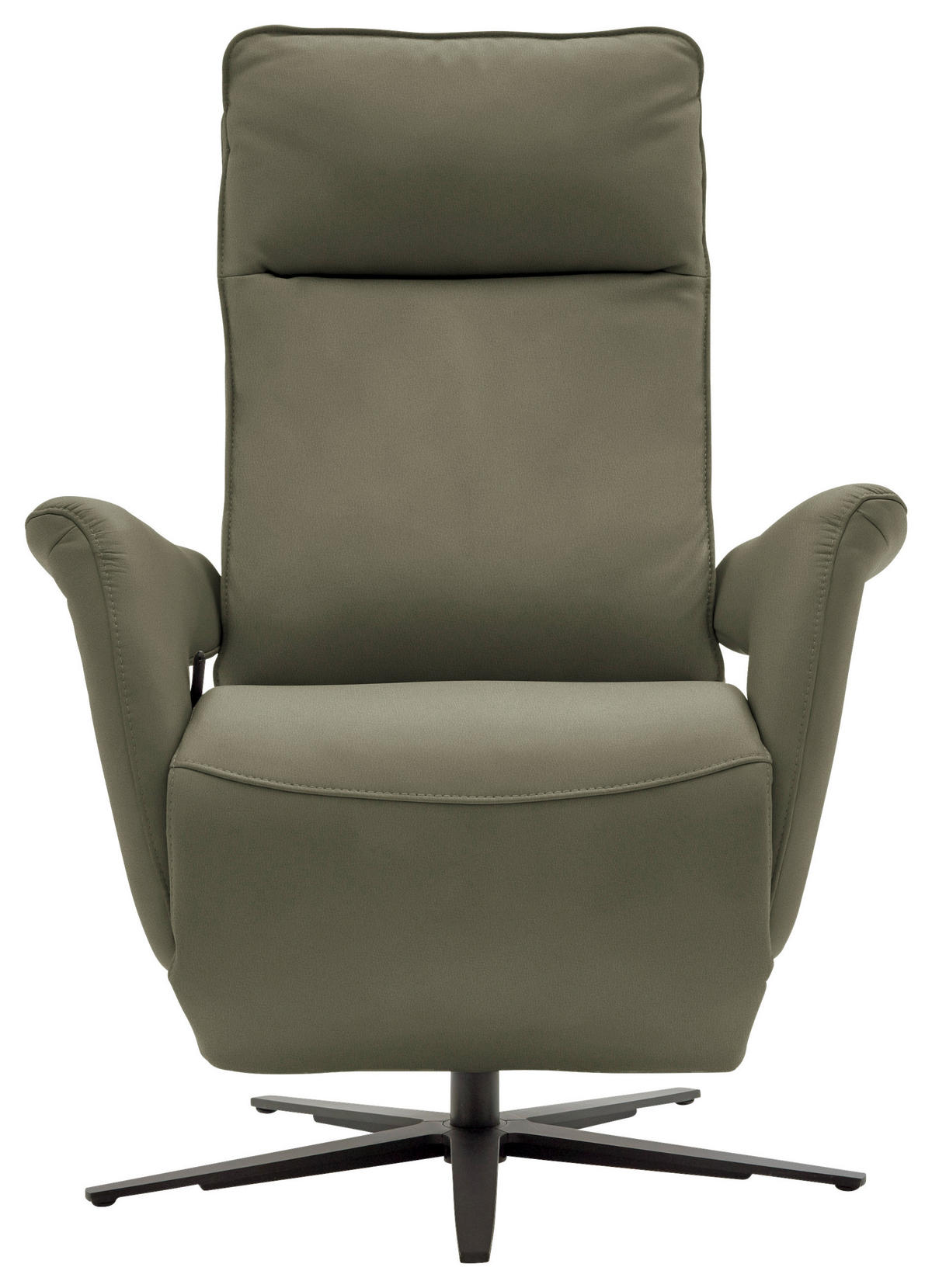 RELAXSESSEL in Leder Grau, Grün  - Schwarz/Grau, Design, Leder/Metall (83/116/87cm) - Valdera