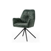 ARMLEHNSTUHL  in Samt, Velours  - Dunkelgrün/Schwarz, MODERN, Textil/Metall (61/90/59cm) - Livetastic