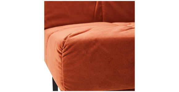 SCHLAFSOFA in Samt Dunkelorange  - Dunkelorange/Schwarz, Design, Holz/Textil (185/80/88cm) - Carryhome