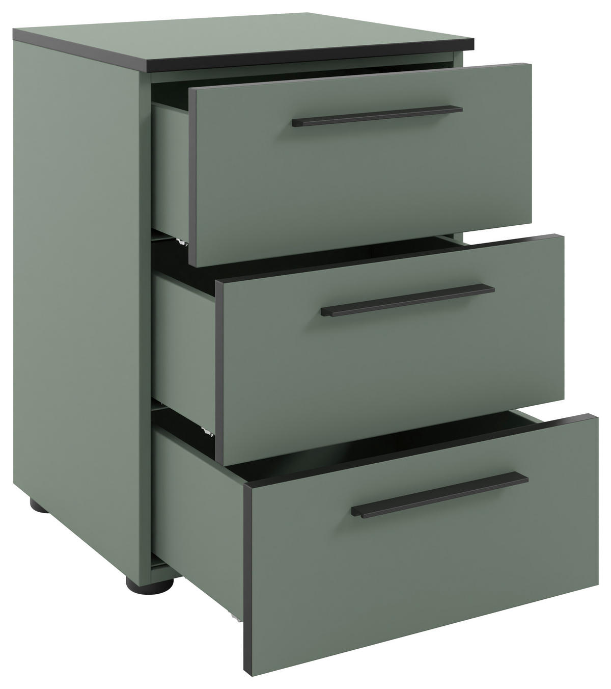 NACHTSCHRANK 45/61,4/40 cm  - Schilfgrün/Schwarz, MODERN, Holzwerkstoff/Kunststoff (45/61,4/40cm)