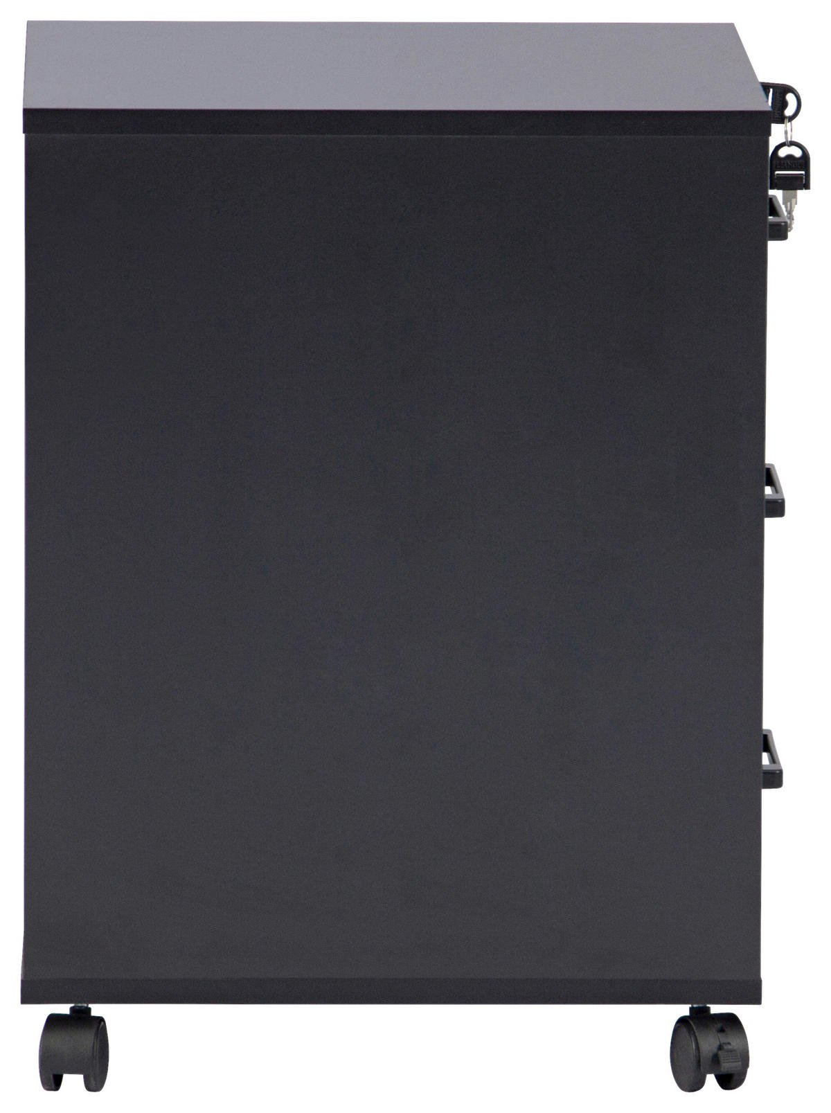 ROLLCONTAINER Schwarz  - Schwarz, MODERN, Holzwerkstoff/Kunststoff (43/56/42cm) - Livetastic