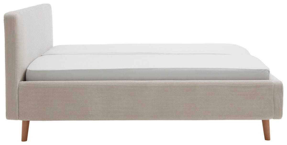 POLSTERBETT Bettkasten, Lattenroste, Matratzen 180/200 cm  in Beige  - Eichefarben/Birkefarben, Design, Holz/Textil (180/200cm) - Xora
