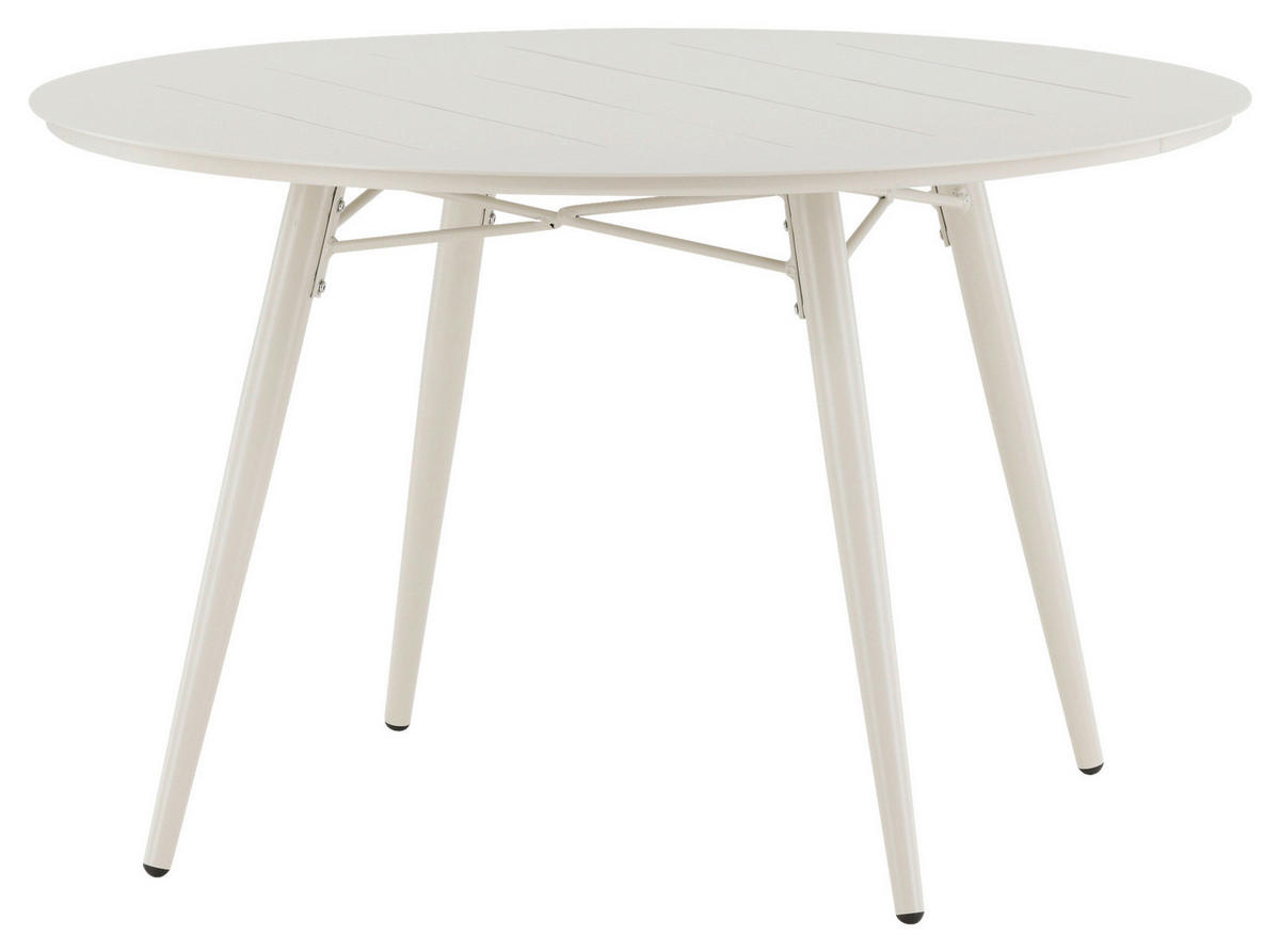 UTEBORD metall rund  - beige, Klassisk, metall (120/120/75cm) - Gardenson