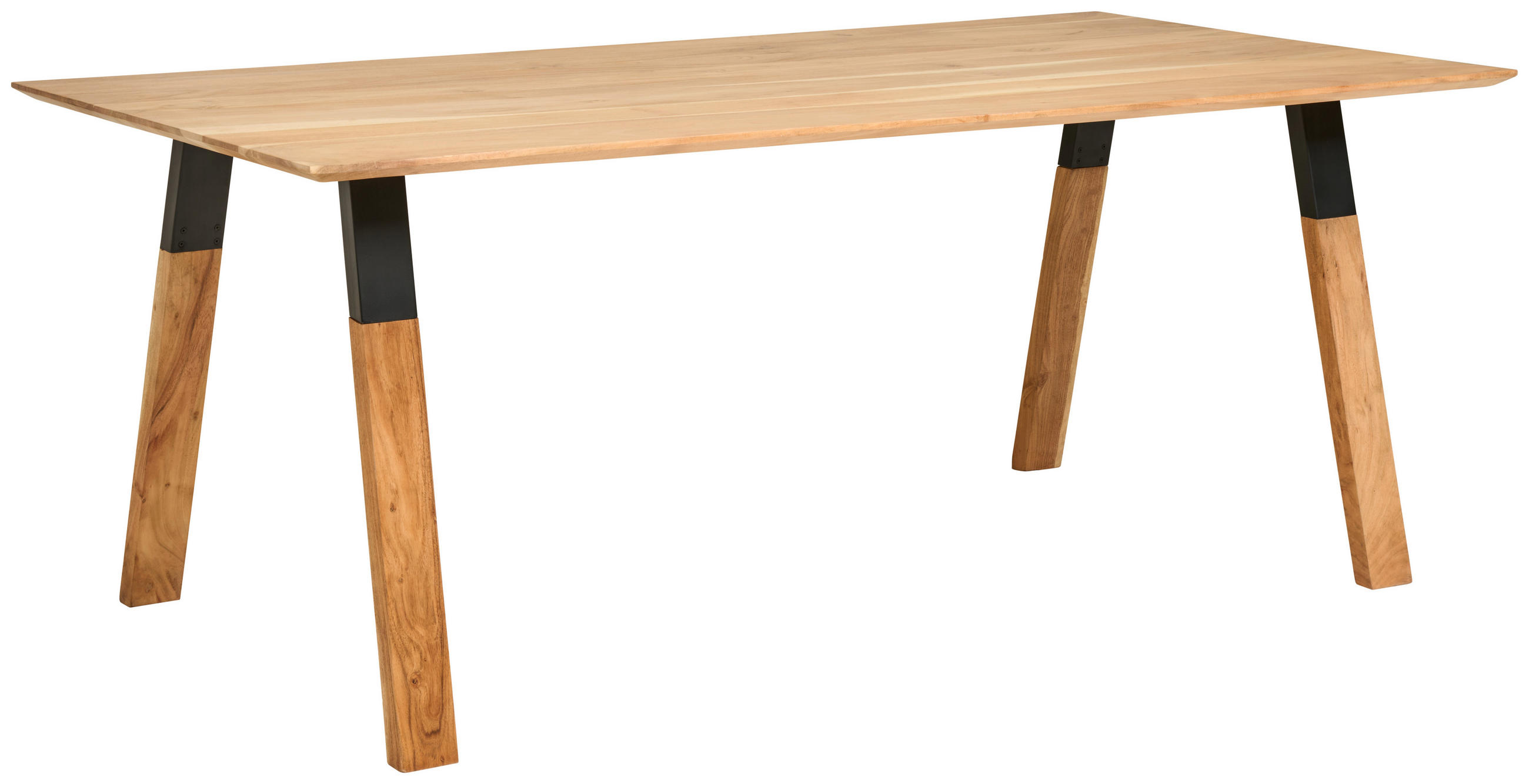 ESSTISCH Holz, Metall 200/100/76 cm  - Schwarz/Naturfarben, Modern, Holz/Metall (200/100/76cm) - Livetastic