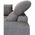 ECKSOFA Dunkelgrau Chenille  - Dunkelgrau/Schwarz, KONVENTIONELL, Textil/Metall (185/266cm) - Carryhome