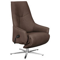 RELAXSESSEL in Leder Dunkelbraun  - Edelstahlfarben/Dunkelbraun, Design, Leder/Metall (70/120/88cm) - Himolla Komfortklass