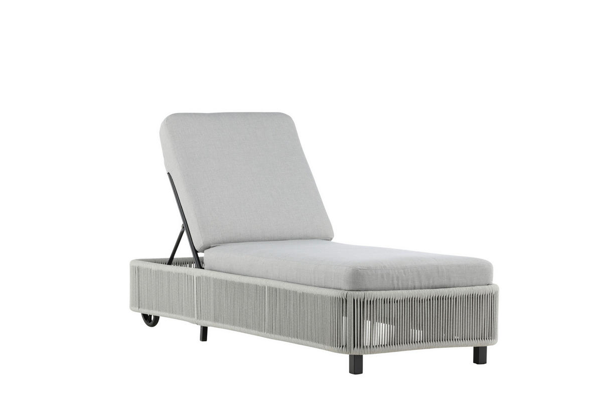 SONNENLIEGE 75/32/205 cm  - Schwarz/Grau, KONVENTIONELL, Textil/Metall (75/32/205cm) - Gardenson