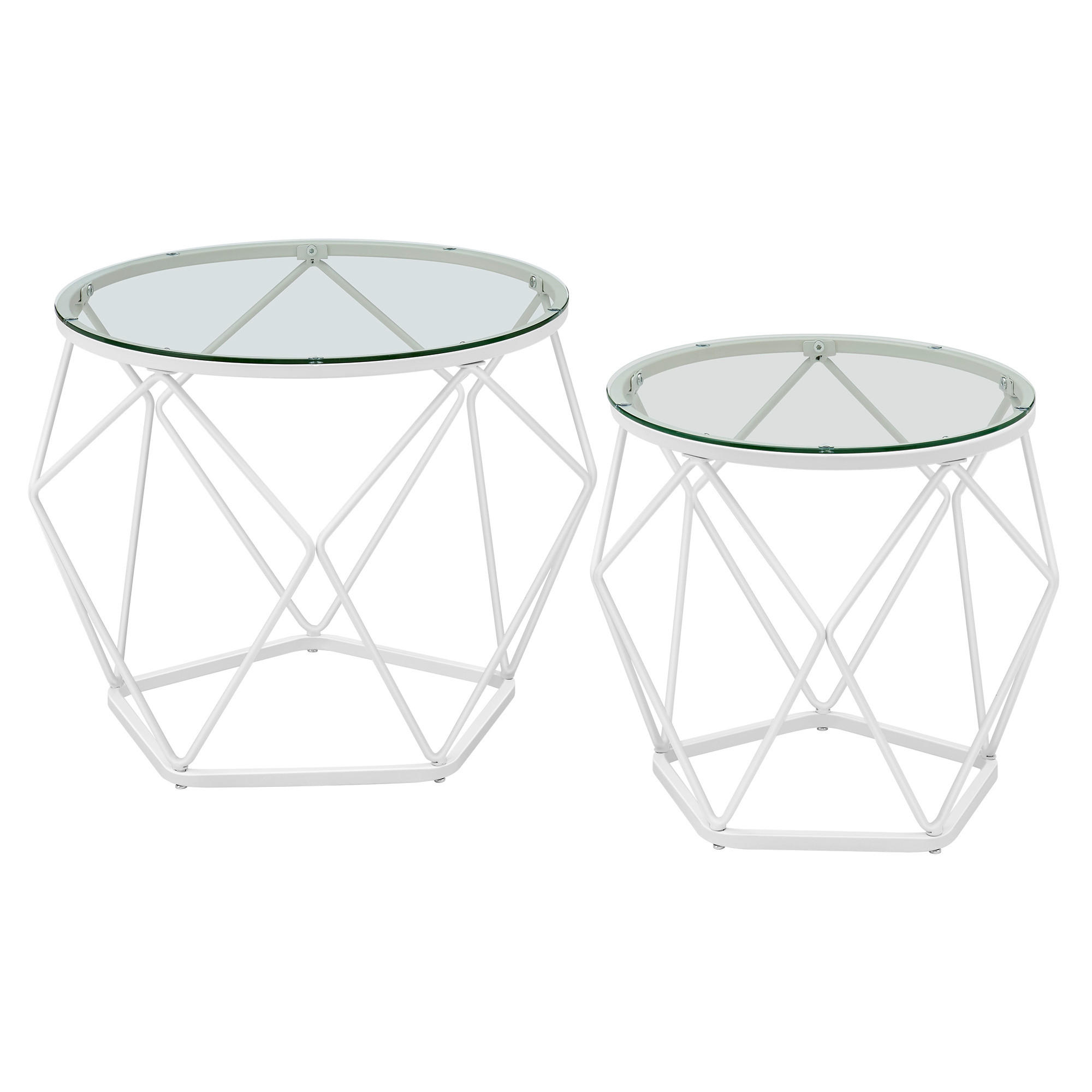 Mid.you Couchtischset Weiß 39.2x48.2x48.2 cm