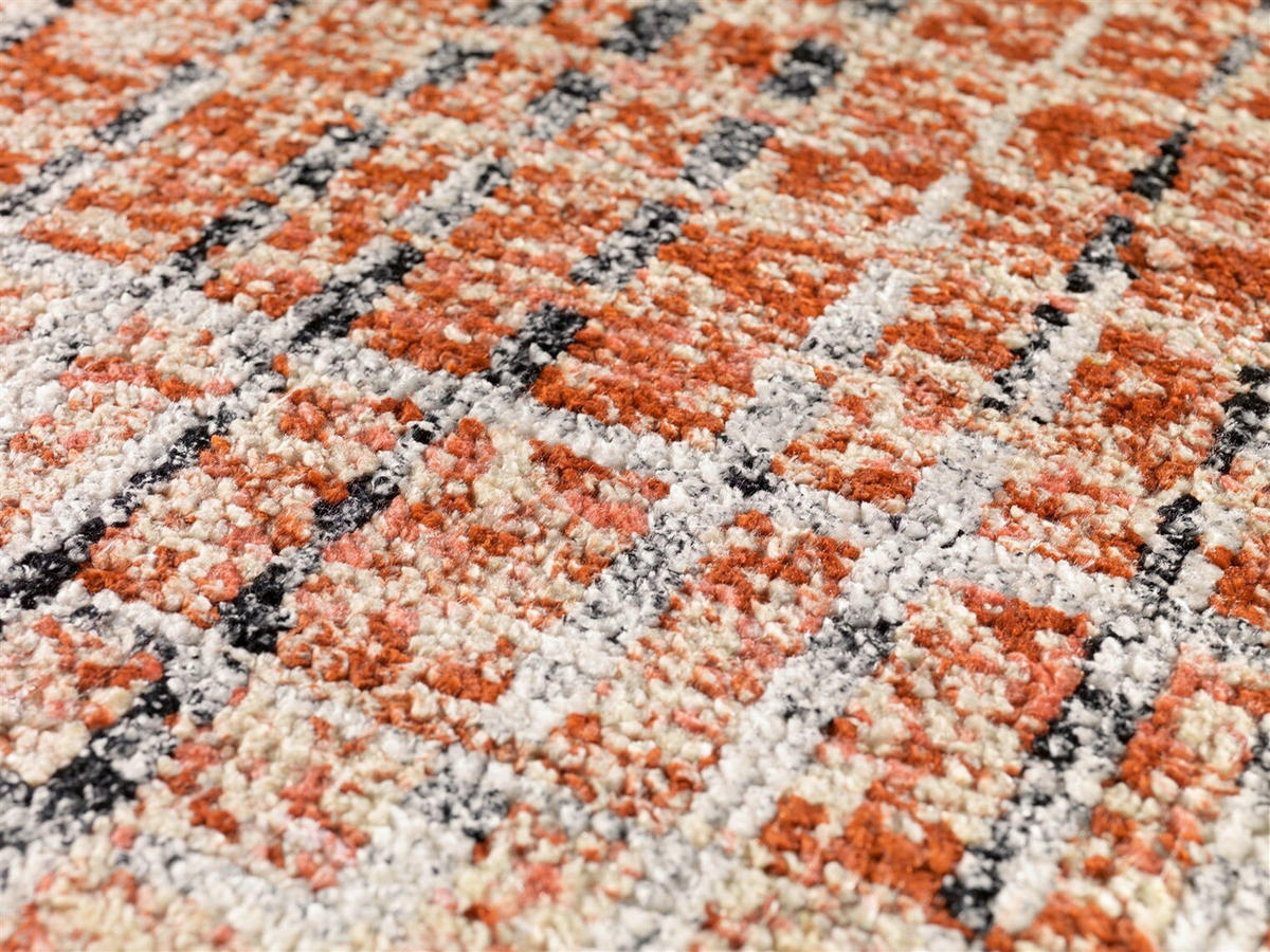 FLACHWEBETEPPICH  - Terracotta/Creme, Basics, Textil (170cm) - Kayoom