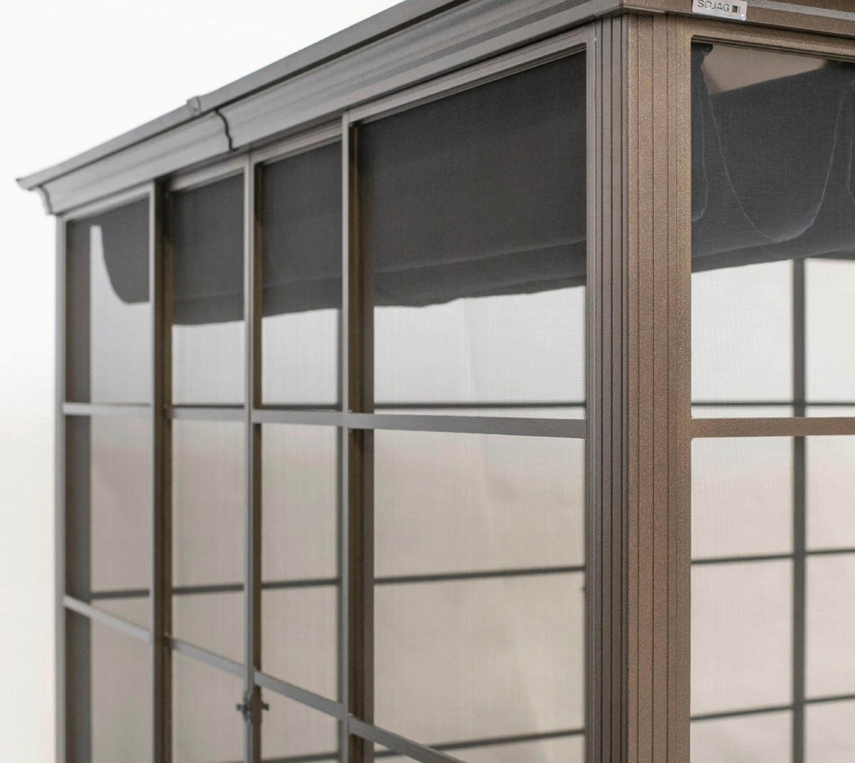 PAVILLON 362/283/297 cm Aluminium  - Bronzefarben, Basics, Kunststoff/Metall (362/283/297cm)