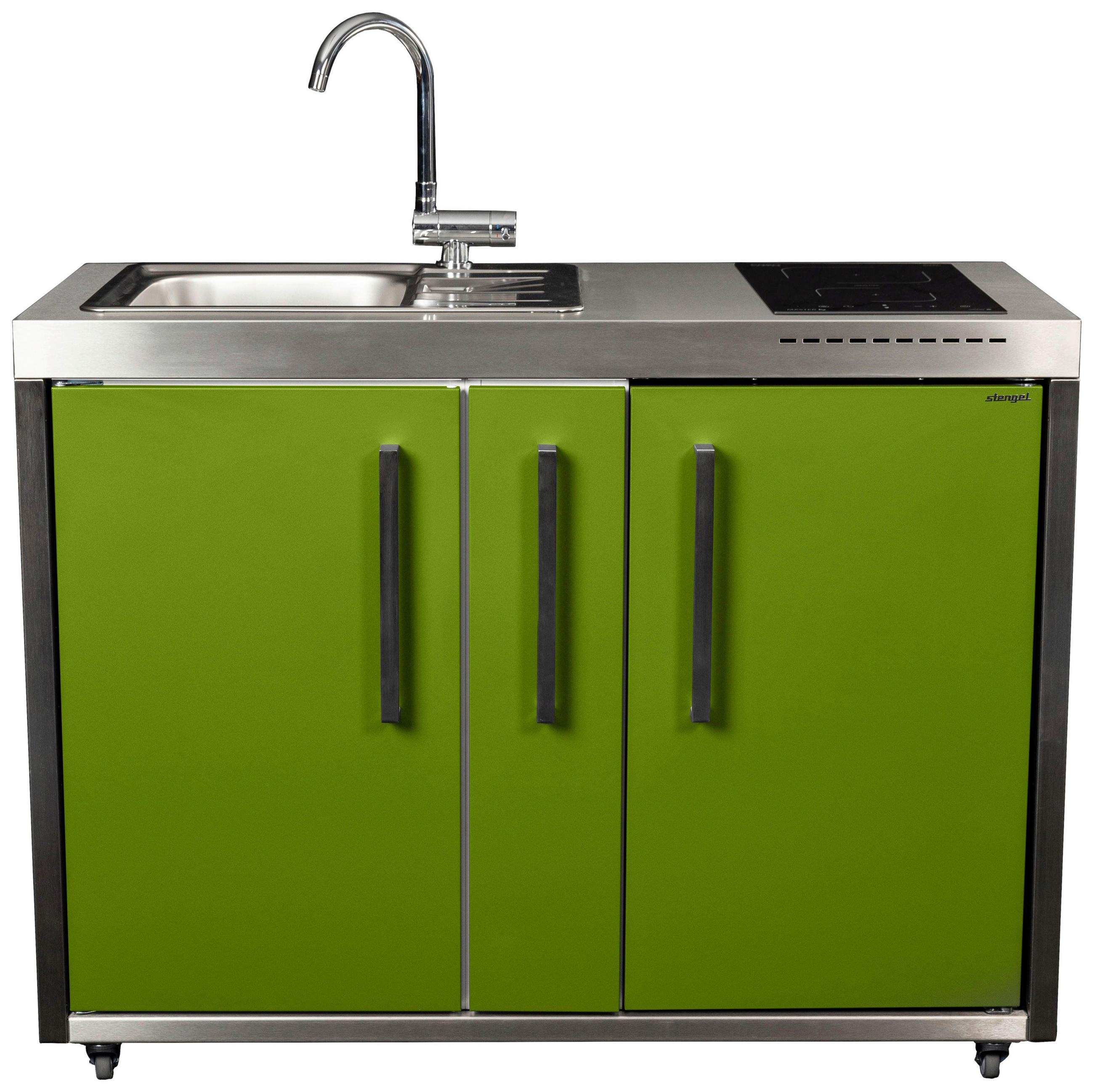 OUTDOORKÜCHE  - Edelstahlfarben/Grün, Basics, Metall (127/98/62cm)