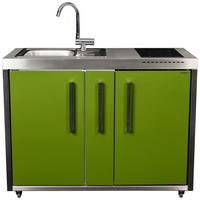 OUTDOORKÜCHE  - Edelstahlfarben/Grün, Basics, Metall (127/98/62cm)