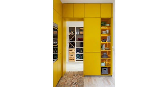 EINBAUKÜCHE - Currygelb, Design, Holzwerkstoff - Novel