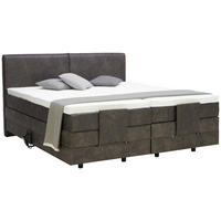 BOXSPRINGBETT 160/200 cm  in Schlammfarben  - Schlammfarben/Schwarz, Design, Kunststoff/Textil (160/200cm) - Hom`in
