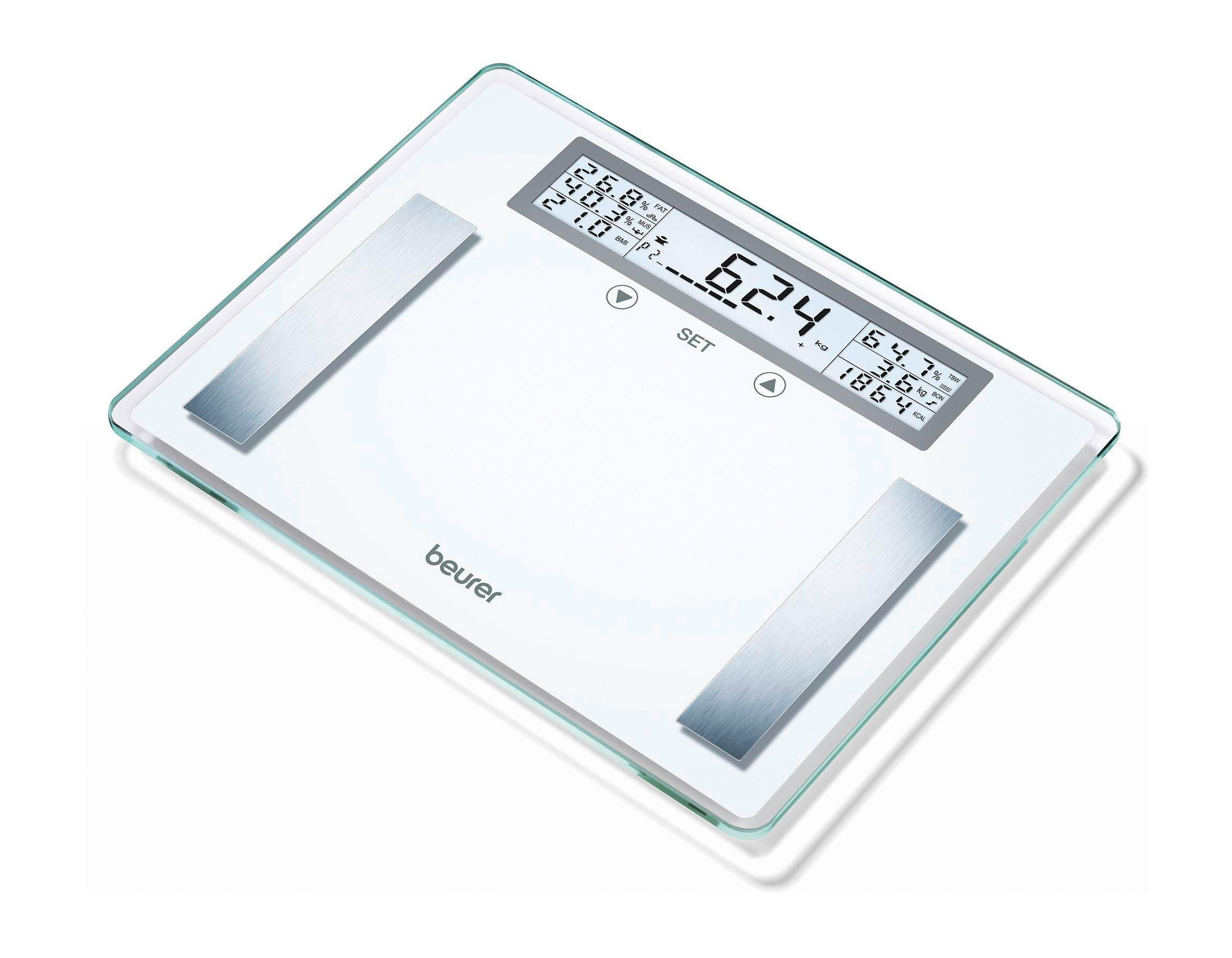KÖRPERANALYSEWAAGE - Hellgrau, Basics, Glas (5.3/43.7/33cm) - Beurer