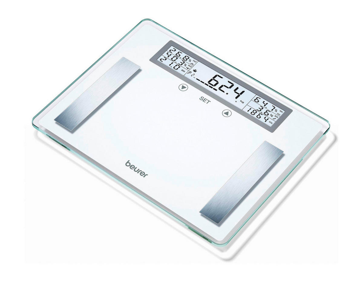 KÖRPERANALYSEWAAGE - Hellgrau, Basics, Glas (5.3/43.7/33cm) - Beurer