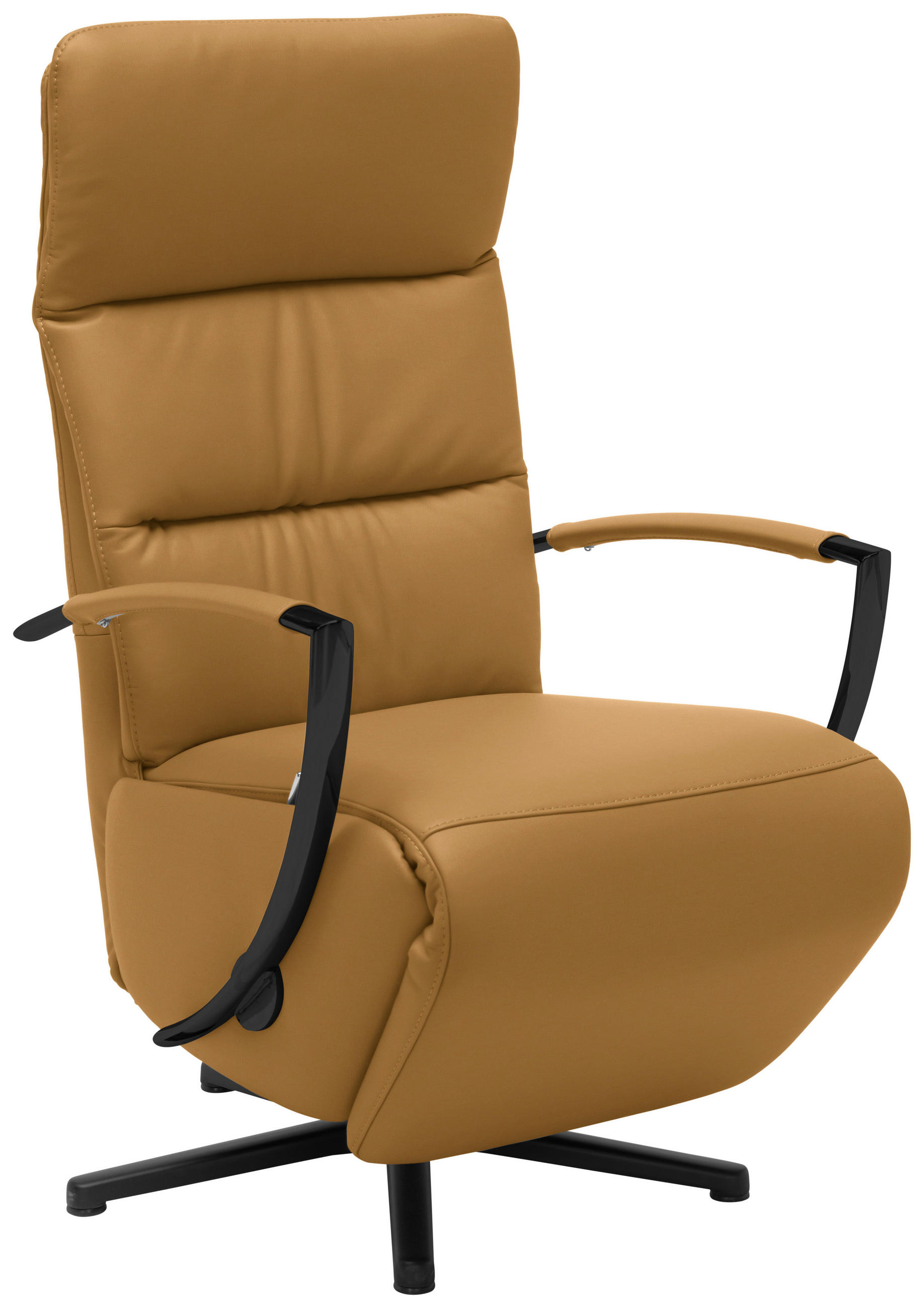 RELAXSESSEL in Leder Cognac  - Cognac/Schwarz, Design, Leder/Metall (64/112/80cm) - Cantus