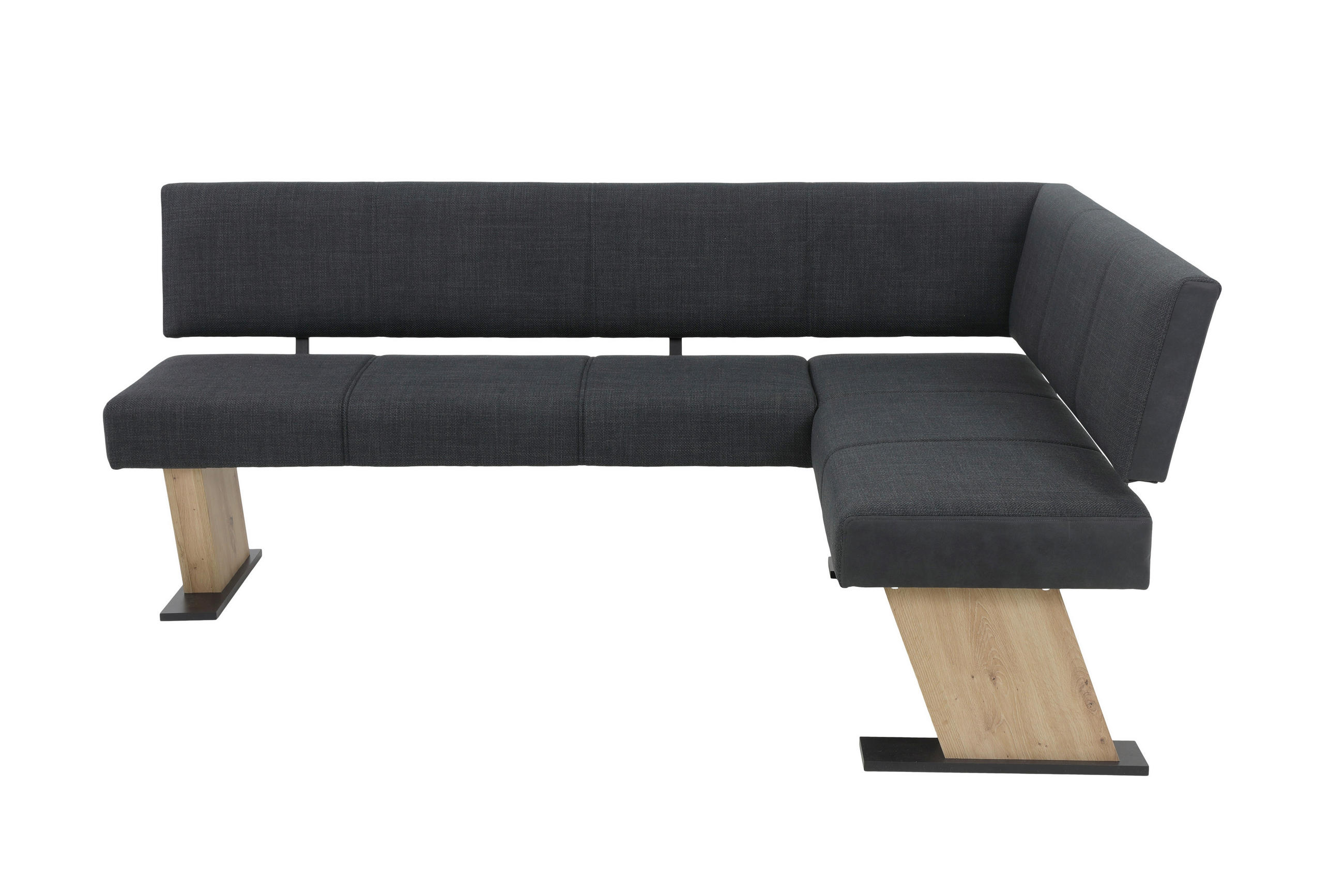 ECKBANK 210/87 cm Webstoff, Mikrofaser Anthrazit   - Anthrazit/Eiche Artisan, MODERN, Textil (210/87cm) - P & B
