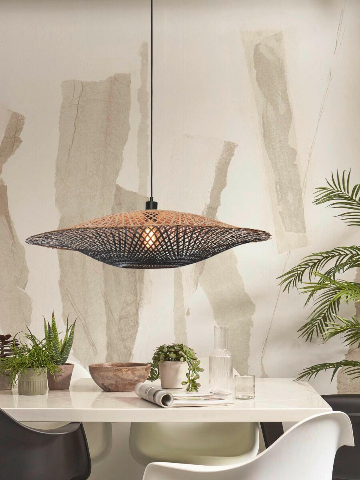 HÄNGLAMPA GOOD&MOJO  87/87/20 cm  - svart/naturfärgad, Trend (87/87/20cm) - Good & Mojo