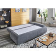 SCHLAFSOFA Webstoff Grau Rückenkissen, Armlehnenkissen, Bettkasten, Schlaffunktion, Topper, Rücken echt  - Chromfarben/Grau, KONVENTIONELL, Holz/Kunststoff (207/91/90cm) - Carryhome