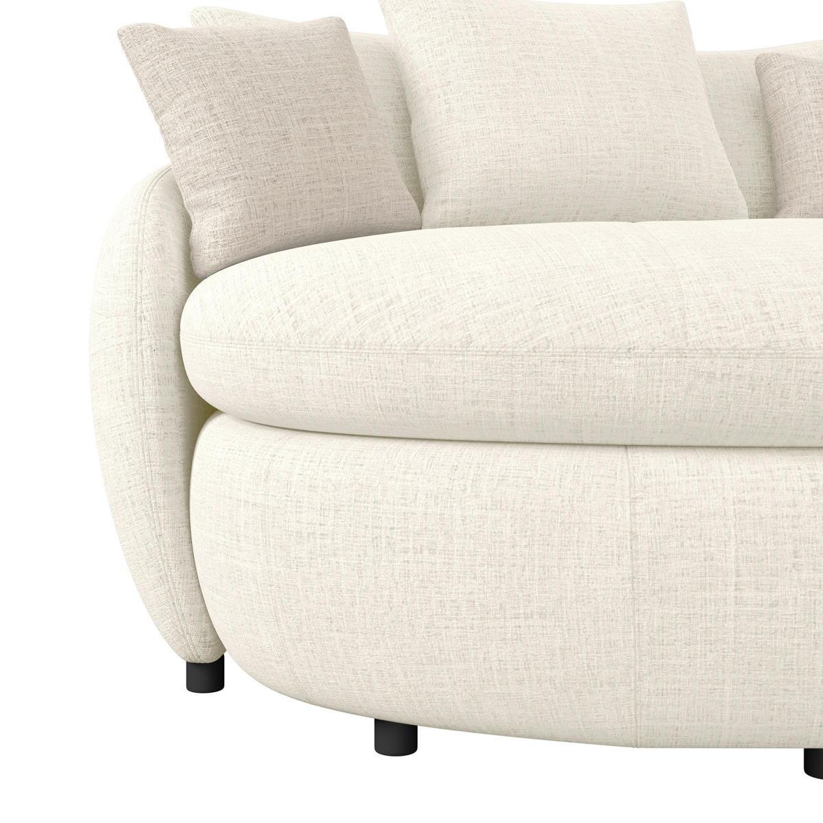 MEGASOFA Chenille Creme  - Hellbraun/Beige, Trend, Kunststoff/Textil (238/80/140cm) - MID.YOU