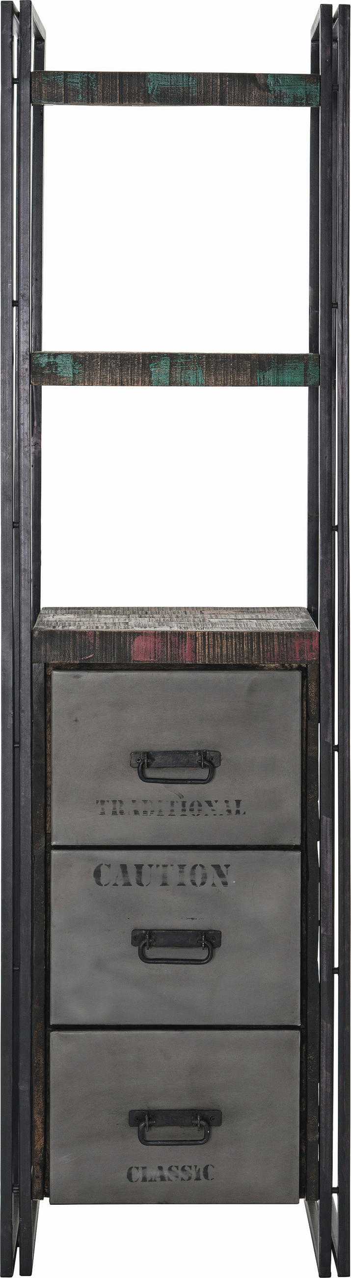 REGAL Mangoholz massiv Braun  - Braun, Design, Holz/Metall (55/200/40cm)