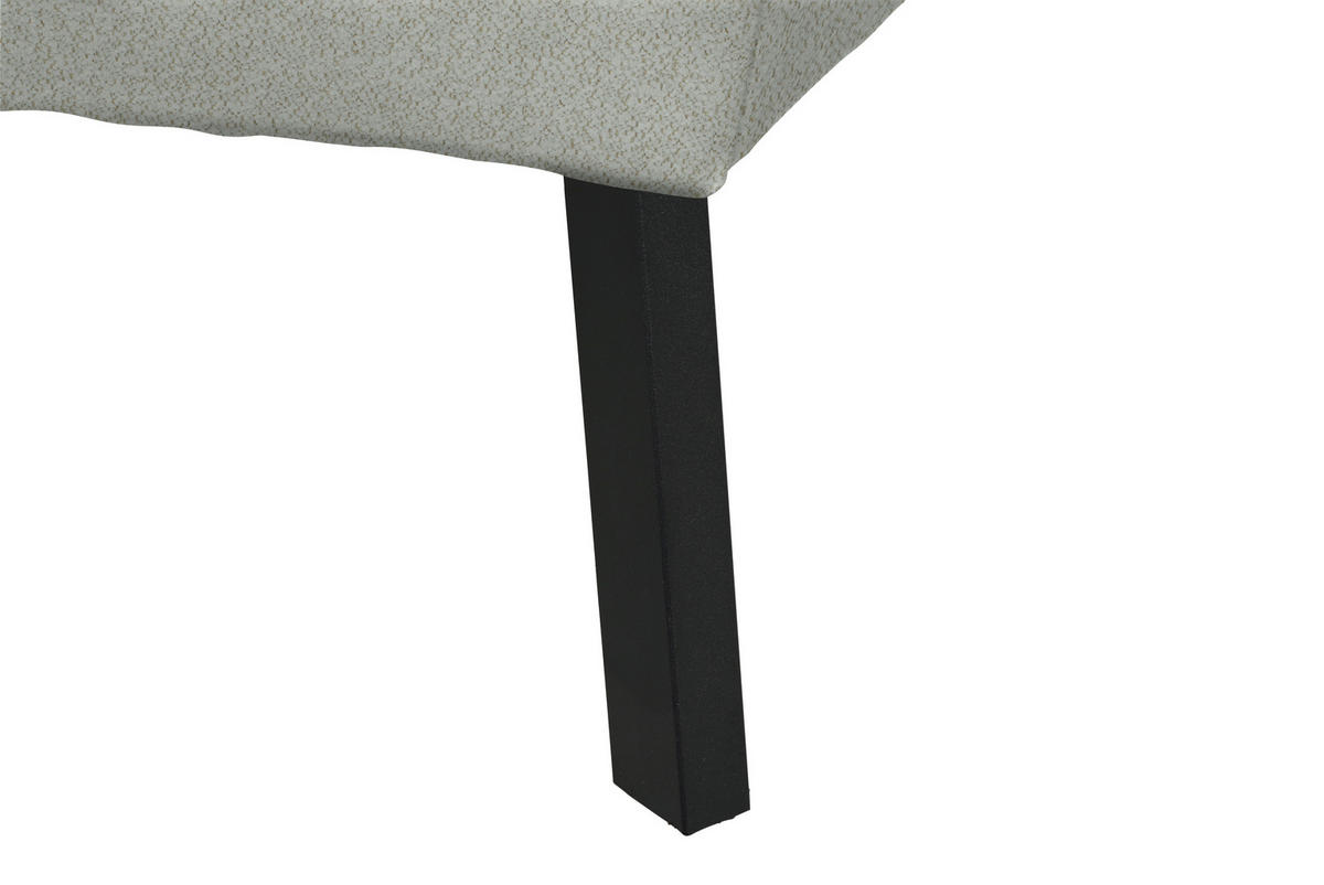 ECKSOFA in Chenille Alabasterfarben  205/280 cm  - Alabasterfarben/Schwarz, Design, Textil/Metall (205/280cm) - Xora