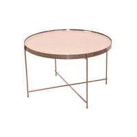 COUCHTISCH Spiegelglas 62,5/62,5/38 cm rund Roségold  - Roségold, Design, Glas/Metall (62,5/62,5/38cm) - MID.YOU