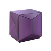 BEISTELLTISCH 40/40/40 cm Flieder quadratisch  - Flieder, Trend, Glas/Holzwerkstoff (40/40/40cm) - Novel