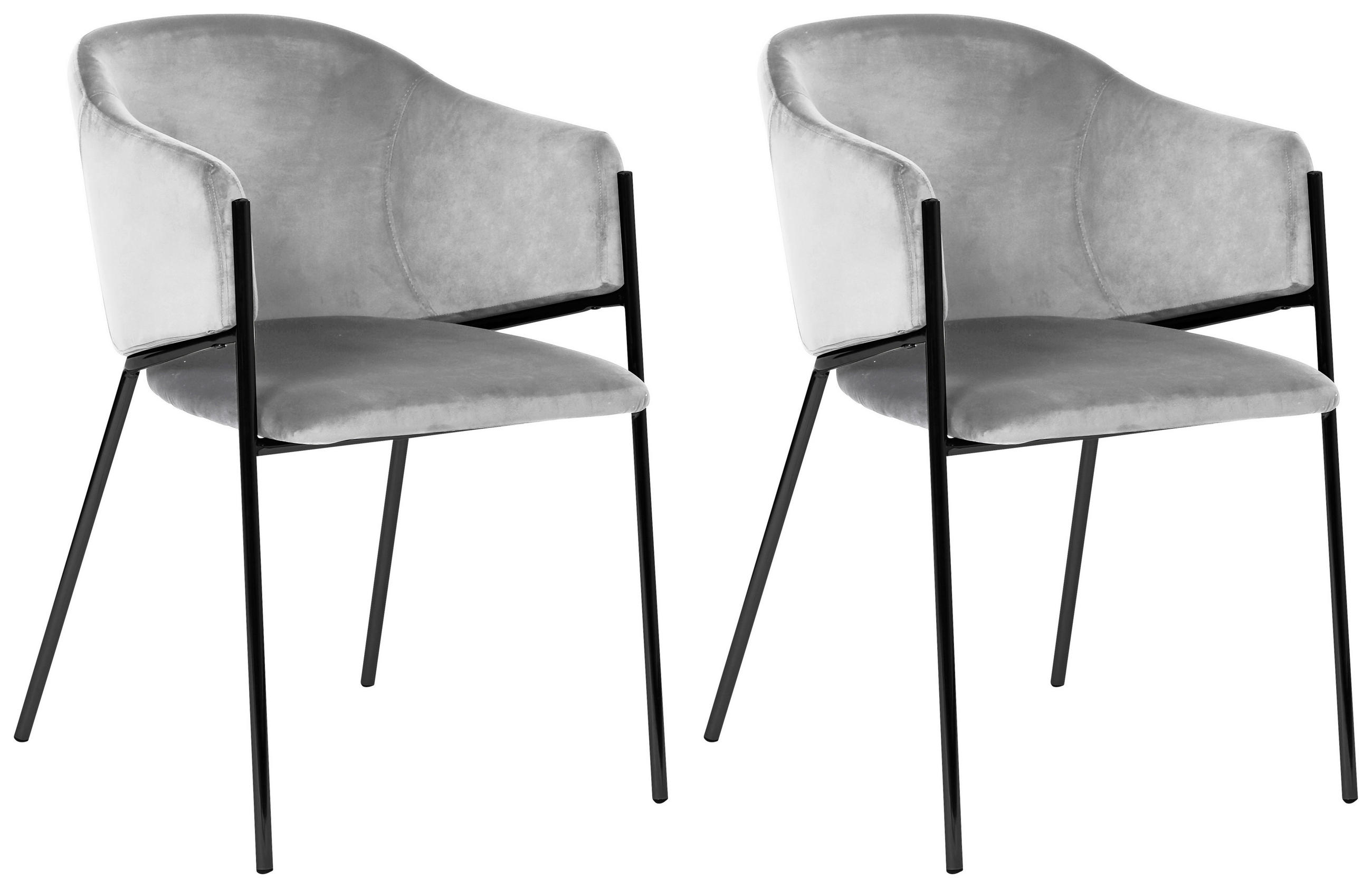 Armlehnstuhl-set Kronos -Trend Hellgrau/schwarz