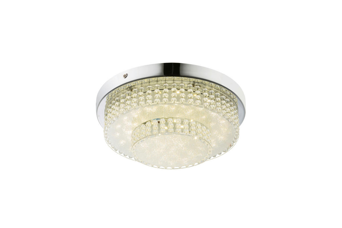 LED PLAFONJERA CAKE  - boja hroma/prozirna, Dizajnerski, metal/plastika (28/9cm)