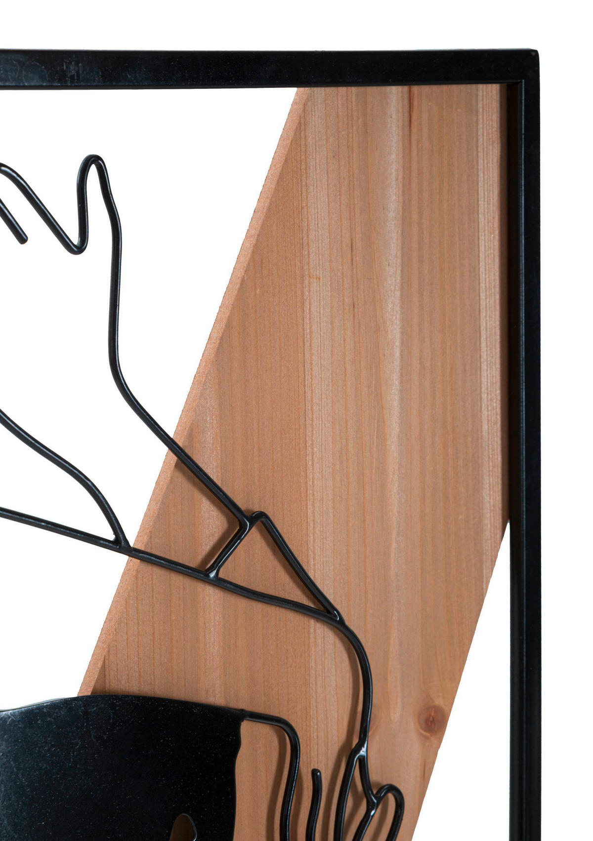 WANDDEKO  50/90/2 cm   - Schwarz/Naturfarben, Basics, Holzwerkstoff/Metall (50/90/2cm)