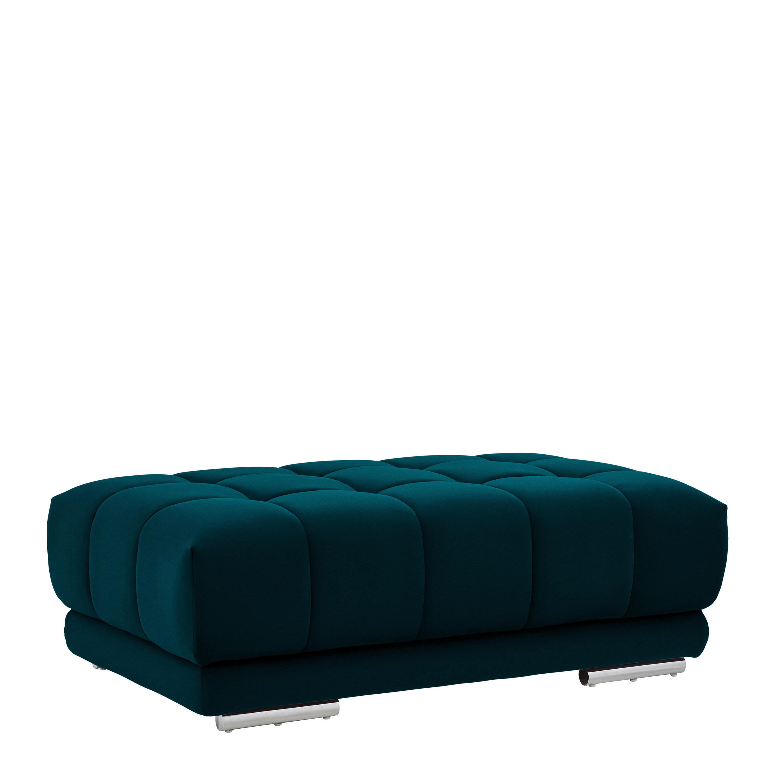 HOCKER Textil Petrol  - Chromfarben/Petrol, Design, Textil (126/42/76cm) - Beldomo Speed