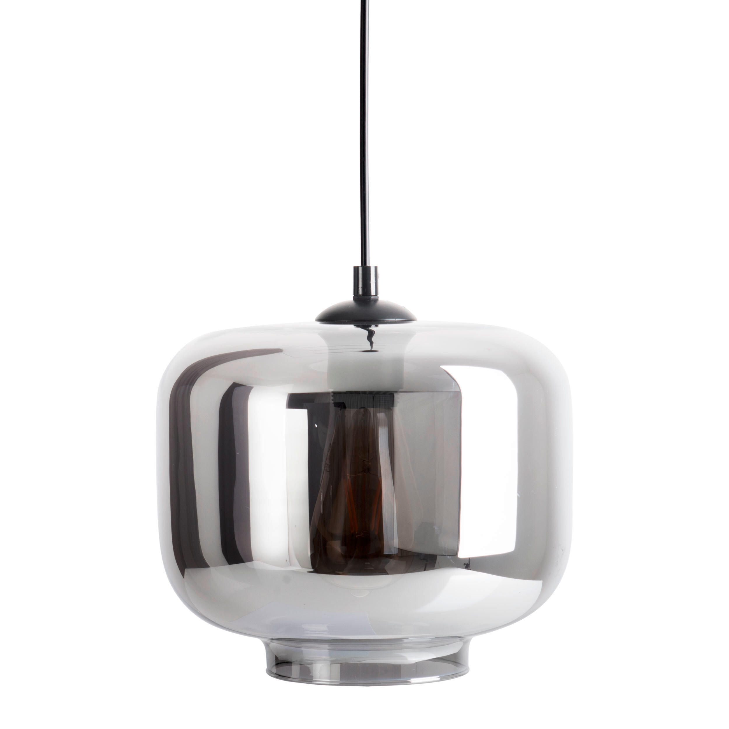 HÄNGELEUCHTE 25/121 cm   - Anthrazit/Schwarz, Design, Glas/Metall (25/121cm) - Näve