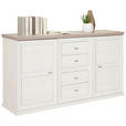 SIDEBOARD in 160/89/43 cm - Weiß/Grau, LIFESTYLE, Holzwerkstoff/Metall (160/89/43cm) - Hom`in