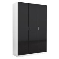 DREHTÜRENSCHRANK in Weiss, Dunkelgrau  - Weiss/Dunkelgrau, Konventionell, Glas/Holzwerkstoff (136/210/52cm) - Xora