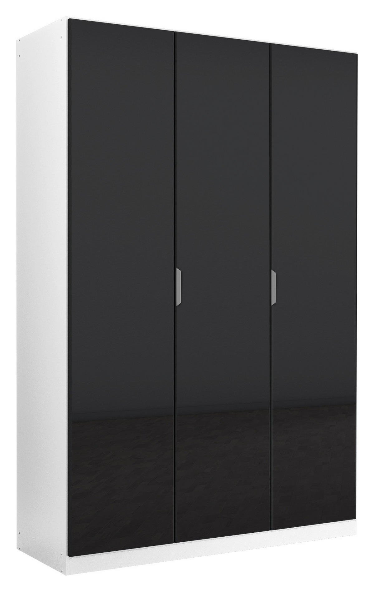 DREHTÜRENSCHRANK in Weiss, Dunkelgrau  - Weiss/Dunkelgrau, Konventionell, Glas/Holzwerkstoff (136/210/52cm) - Xora