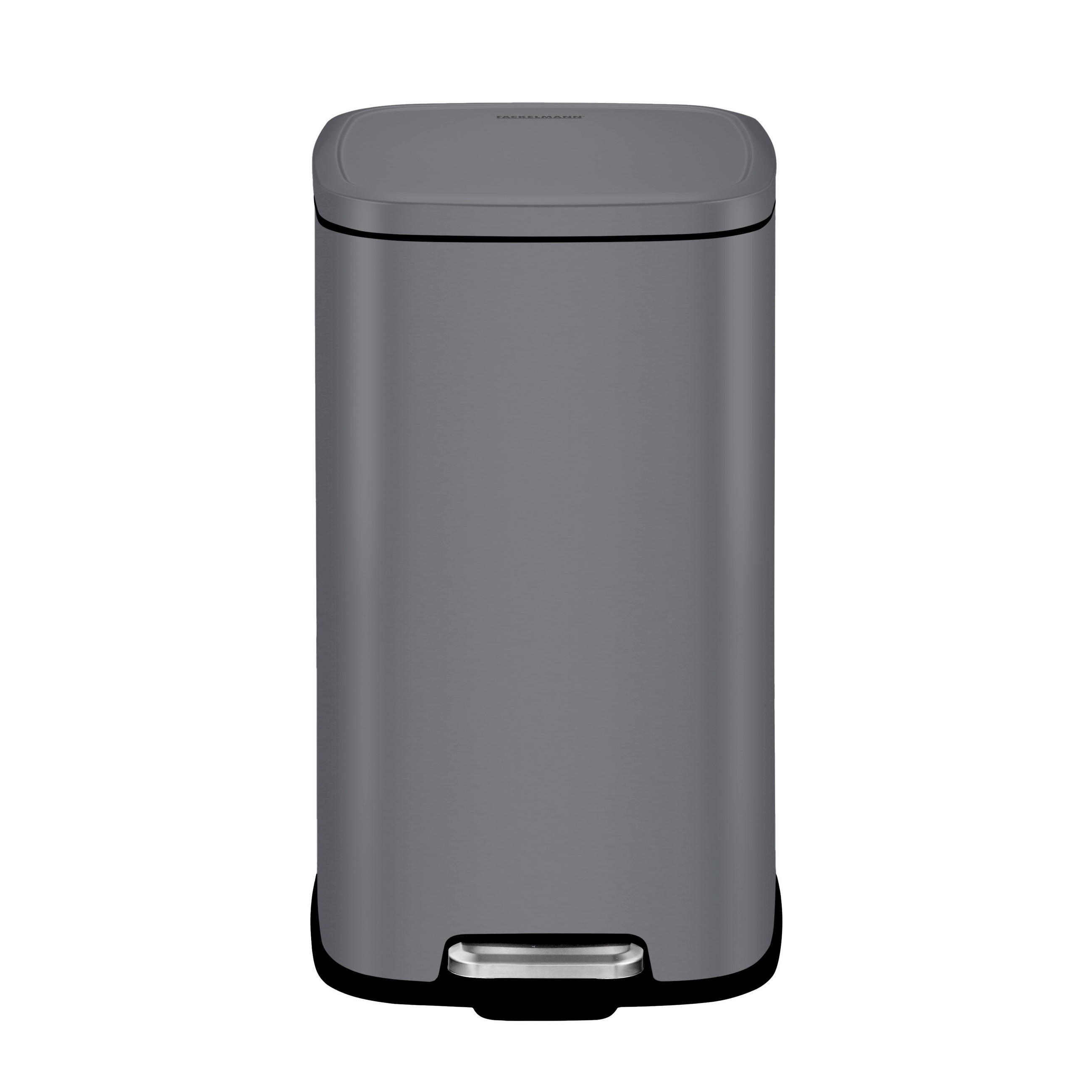 ABFALLEIMER London 4 L  - Dunkelgrau/Anthrazit, Basics, Kunststoff (20,5/26,7/29cm) - Fackelmann