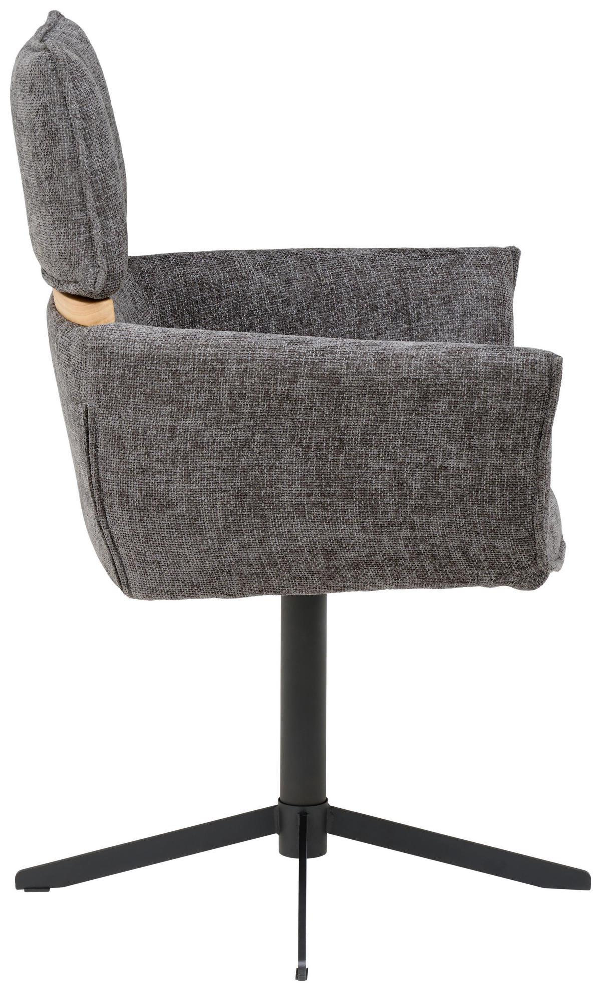 ARMLEHNSTUHL   Webstoff  - Hellbraun/Schwarz, Modern, Holz/Textil - MID.YOU