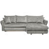 ECKSOFA in Chenille Silberfarben  - Silberfarben/Schwarz, Konventionell, Kunststoff/Textil (275/180cm) - Stylife