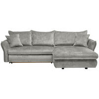 ECKSOFA in Chenille Silberfarben  - Silberfarben/Schwarz, KONVENTIONELL, Kunststoff/Textil (275/180cm) - Stylife
