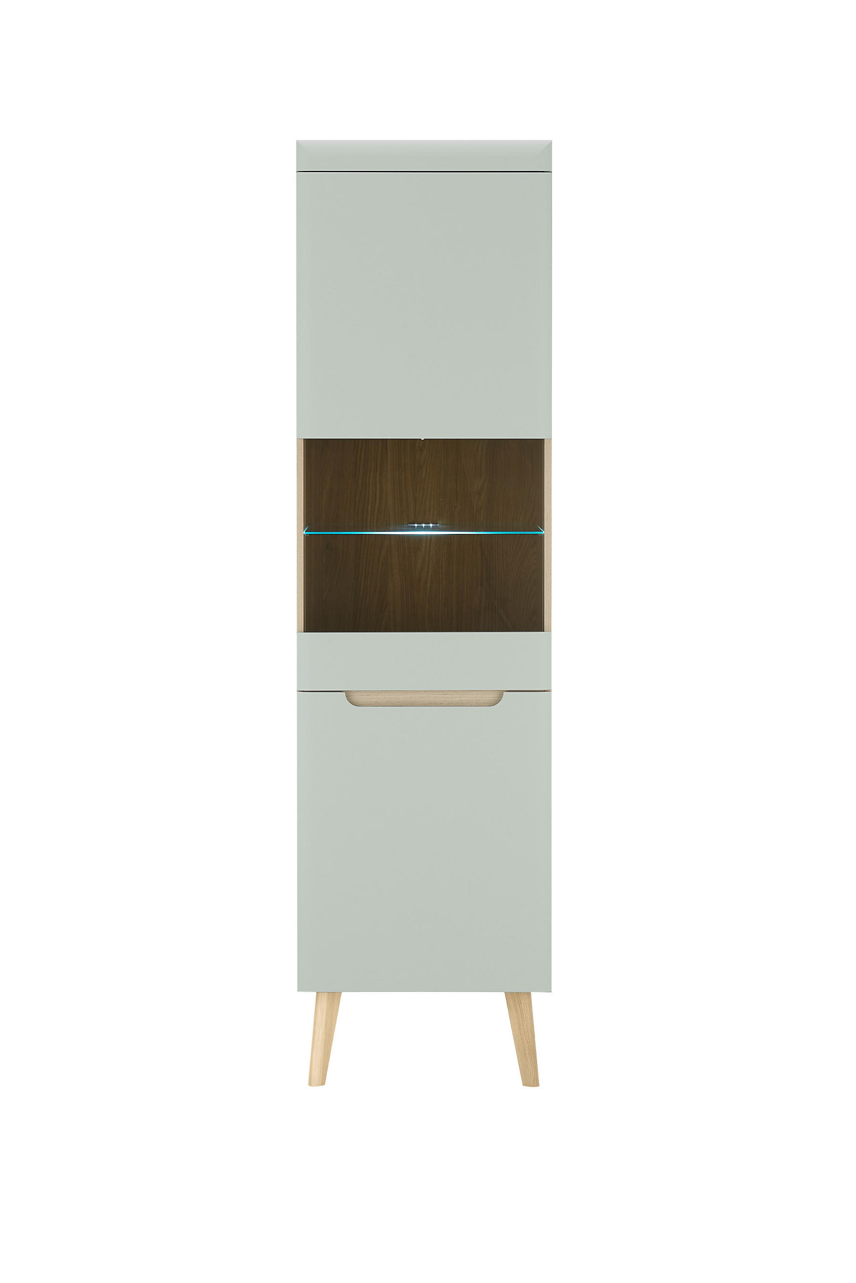 VITRINE in Grün, Eichefarben  - Eichefarben/Grün, Design, Holzwerkstoff (50/197/40cm) - MID.YOU