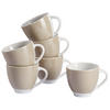 TASSENSET VARIO 6-teilig  - Taupe/Weiß, Basics, Keramik (24,5/16,5/9,5cm) - Van Well